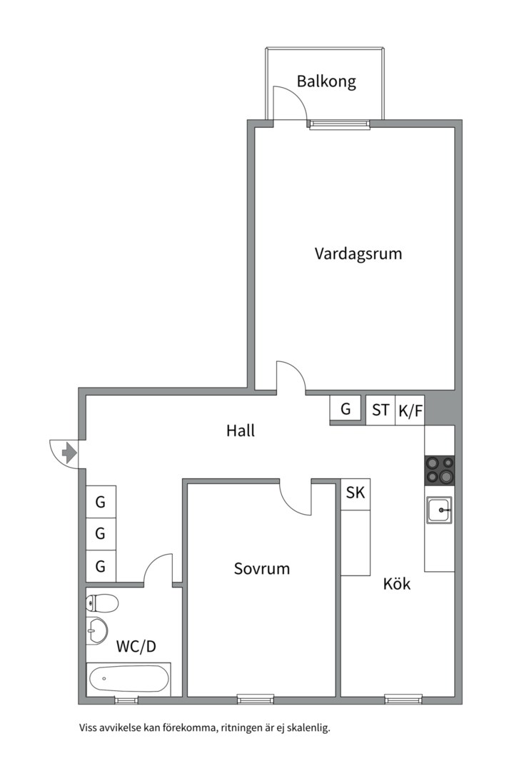 Planlösning från Lindsbergsgatan 11B, Såld i Sommarro, Uppsala