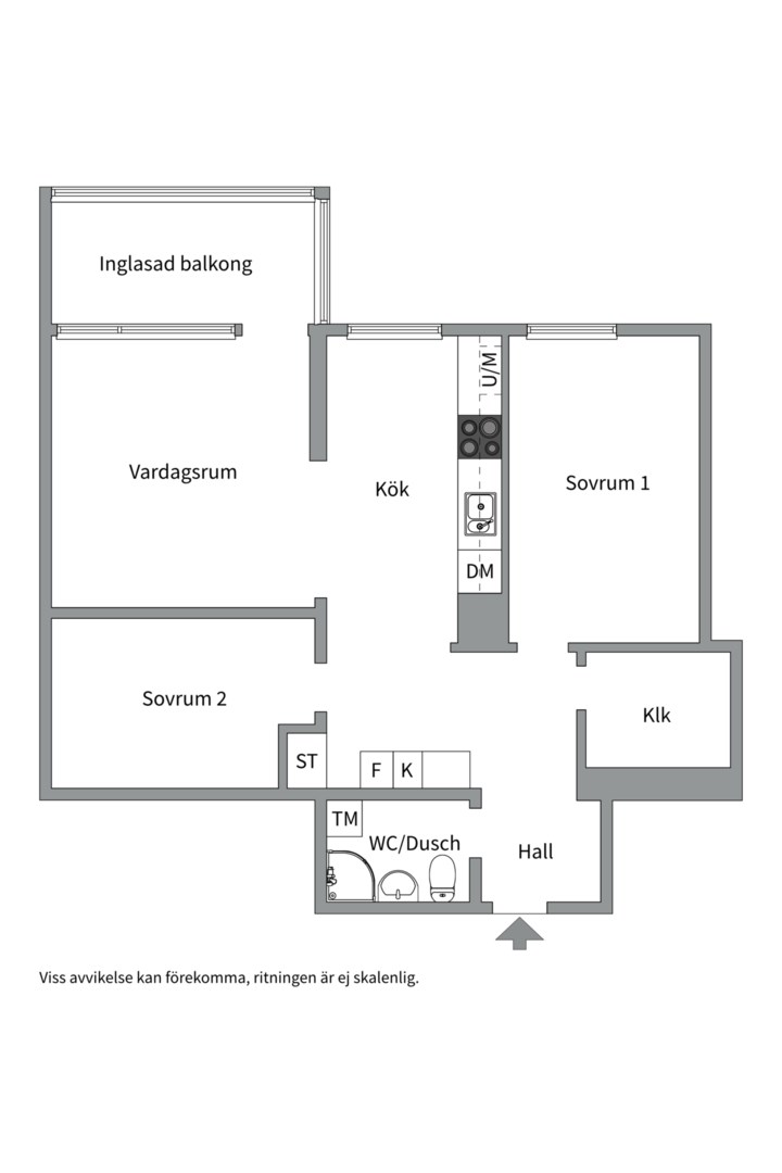 Planlösning från Atlasvägen 51, Såld i Sickla, Nacka