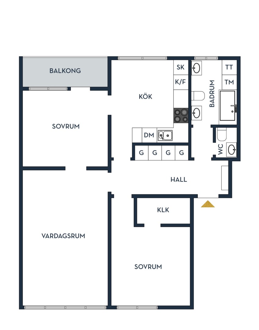 Planlösning från Henriksdalsringen 15, Såld i Henriksdalsberget, Nacka