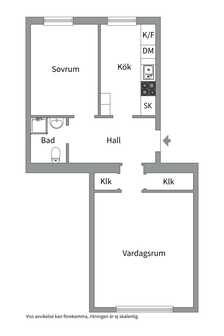 Planlösning från Botvidsgatan 4C, Till salu i Fålhagen/Höganäs, Uppsala