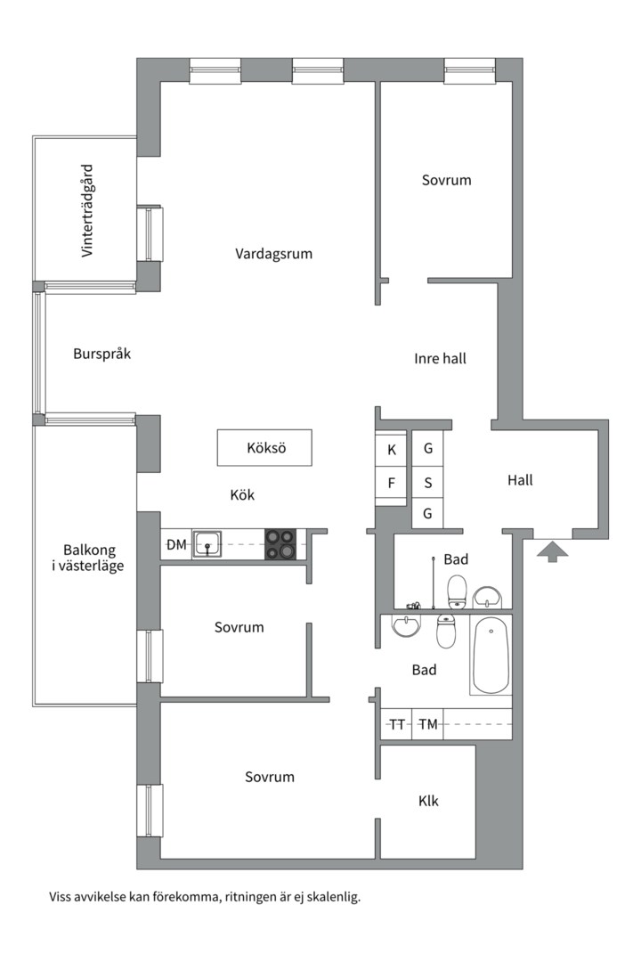 Planlösning från Tollareslingan 5, 6 tr, Såld i Tollare, Nacka