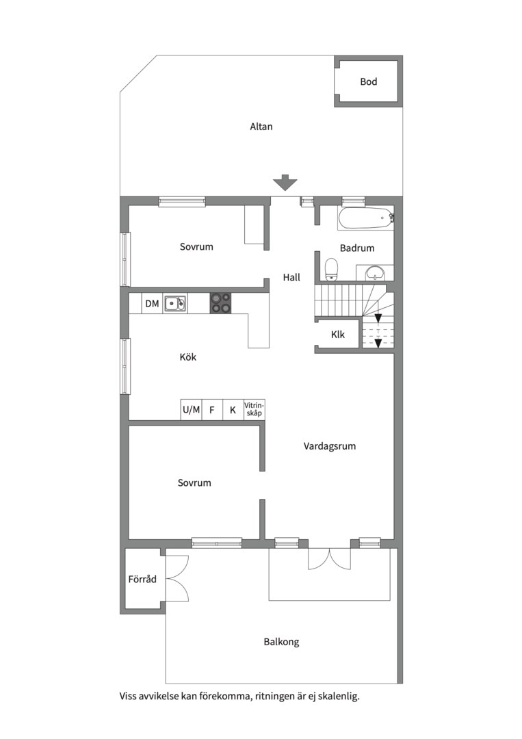 Planlösning från Björkholmsvägen 167, Såld i Östra Orminge, Nacka