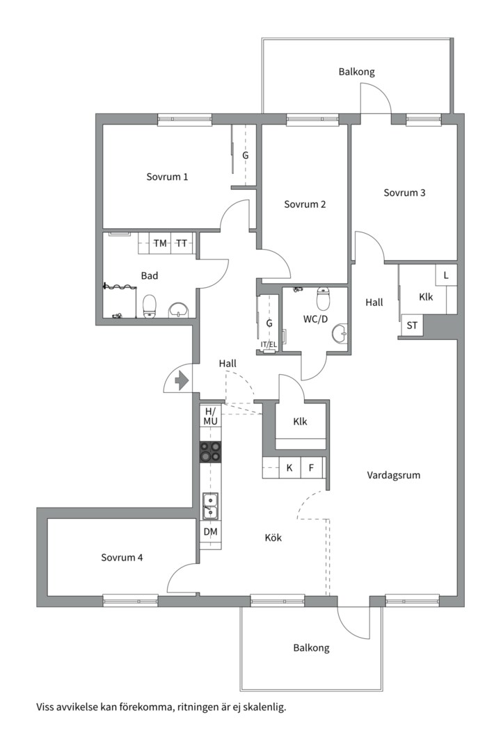 Planlösning från Gimogatan 8B, Såld i Luthagen, Uppsala