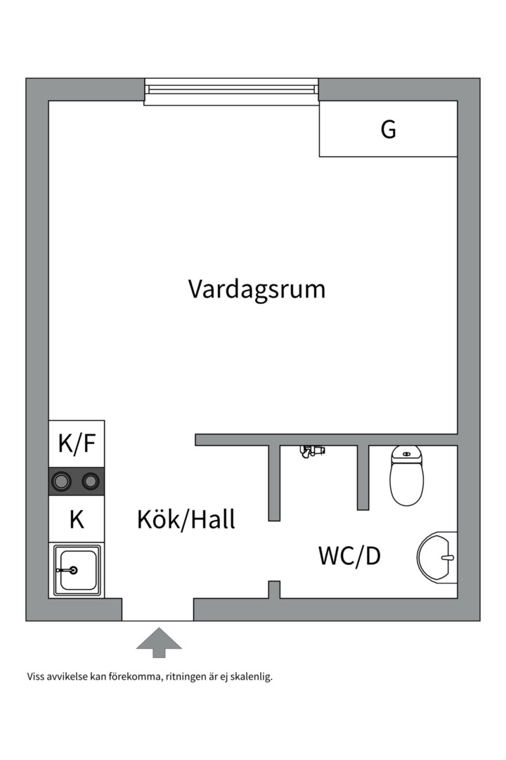 Planlösning från Hällbygatan 32C, Såld i Luthagen, Uppsala