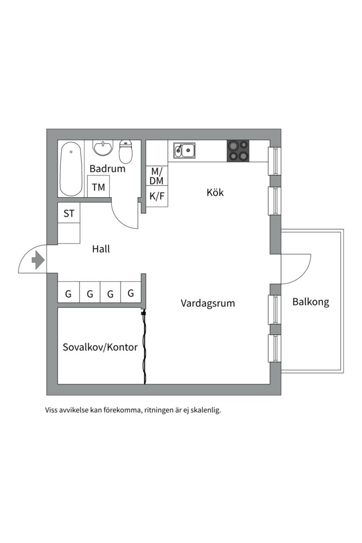 Planlösning från Skarpövägen 49, Såld i Västra Orminge, Nacka
