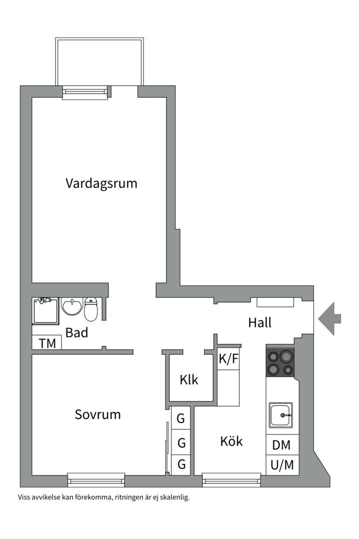 Planlösning från Tegnérgatan 36 C, Såld i Luthagen, Uppsala
