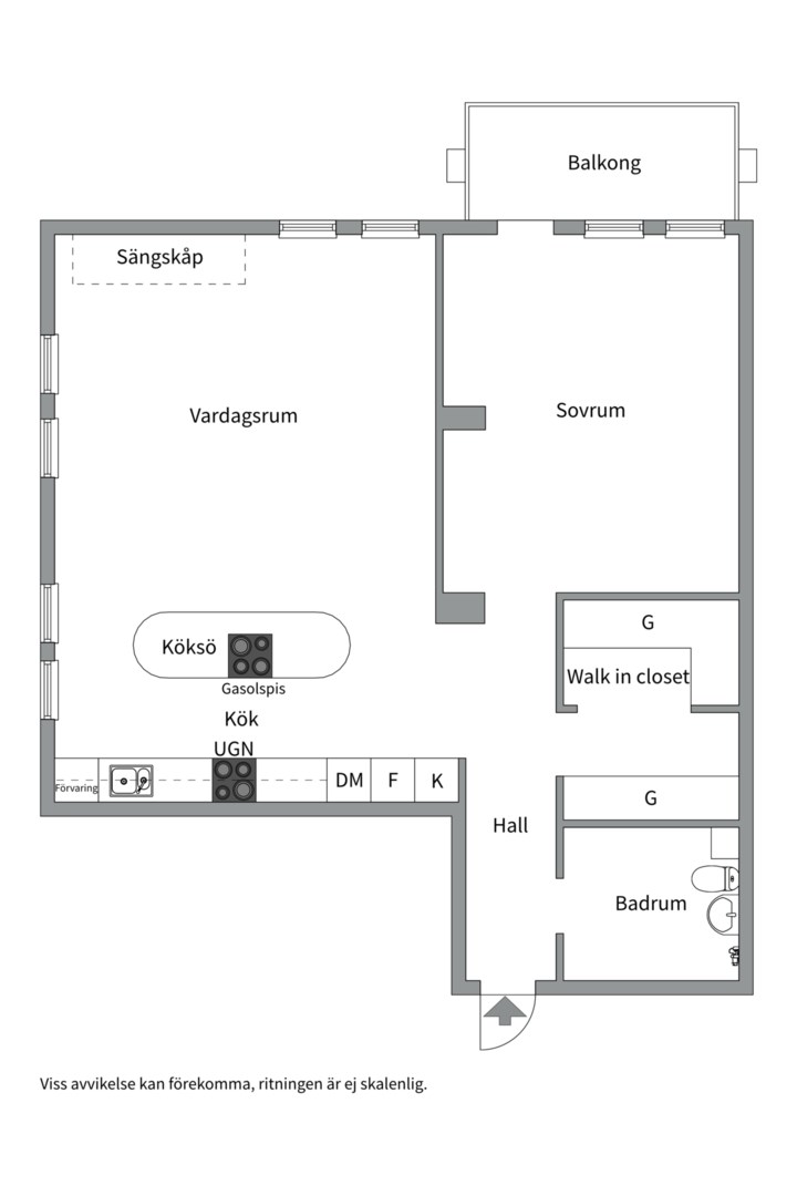 Planlösning från Skarpövägen 9, Såld i Västra Orminge, Nacka