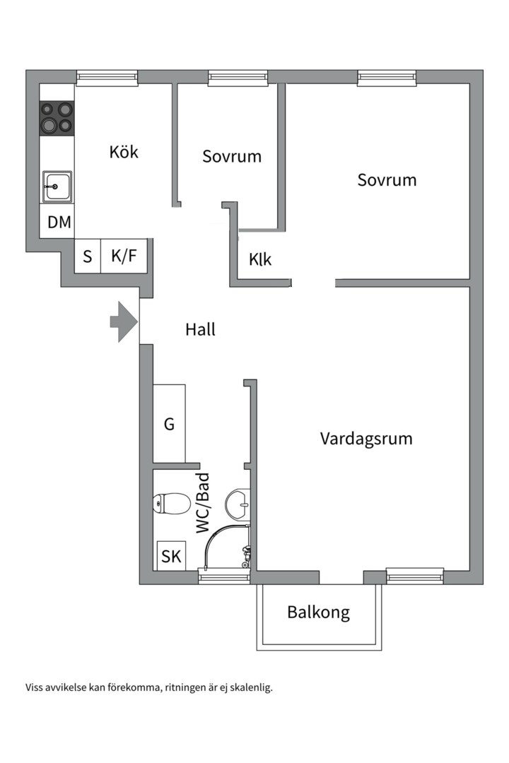 Planlösning från Storsjövägen 41, Såld i Årsta, Stockholm