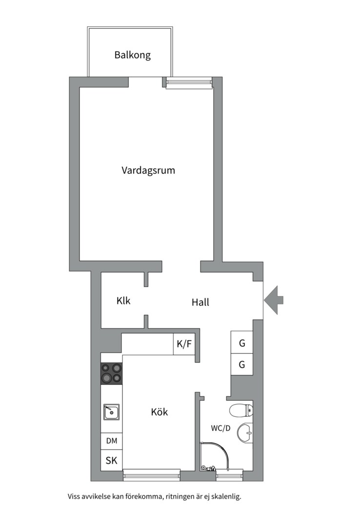 Planlösning från Sköldungagatan 36C, Såld i Svartbäcken, Uppsala