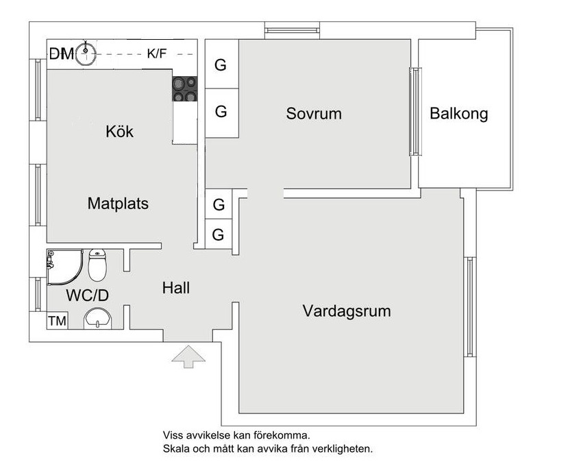 Planlösning från Ugglevägen 13A, Såld i Ektorp, Nacka