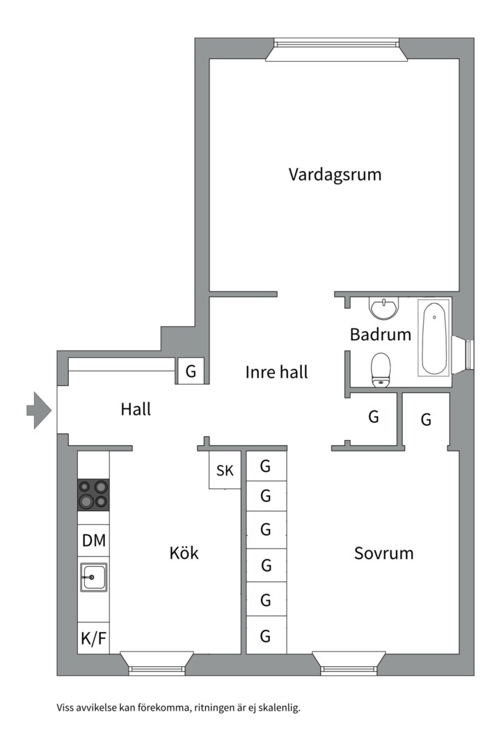 Planlösning från Höganäsgatan 4 B, Såld i Höganäs, Uppsala