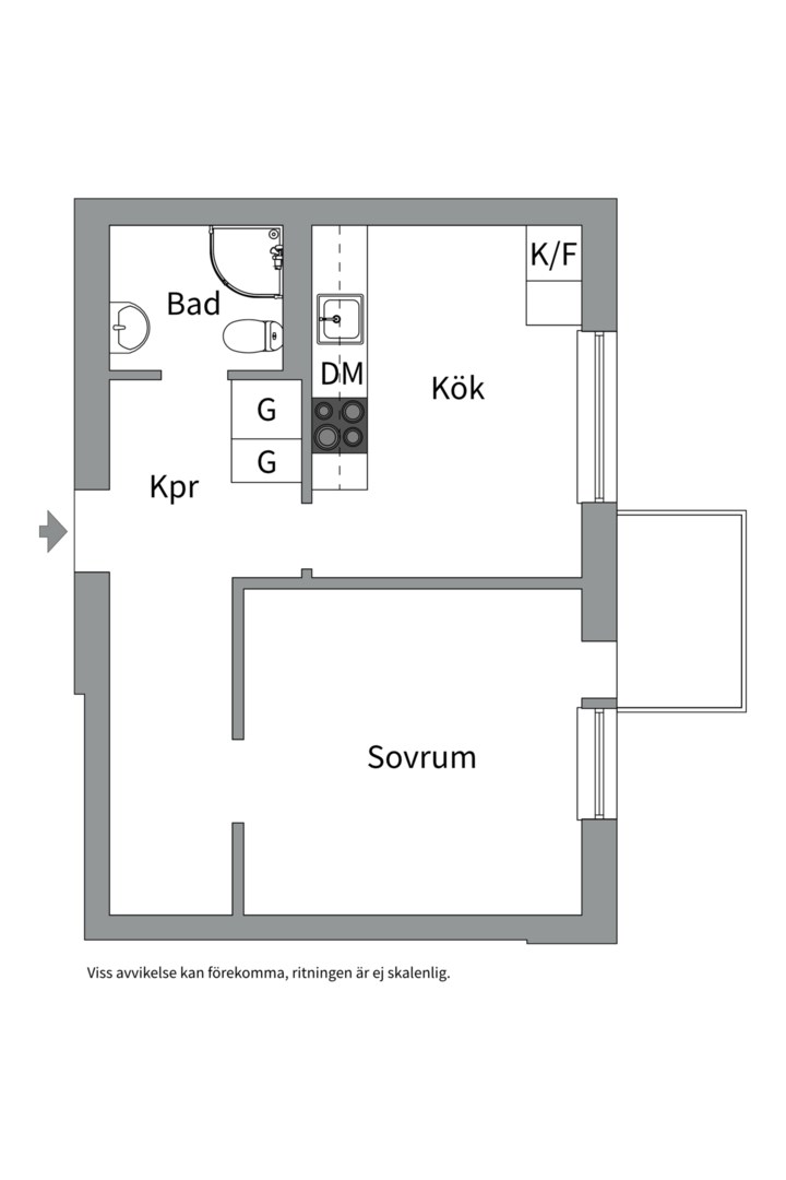 Planlösning från Oxelgatan 15, Såld i Fålhagen, Uppsala
