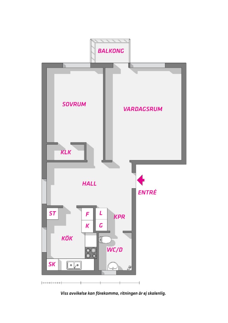Planlösning från Repslagargatan 15B, Kommande i Svartbäcken, Uppsala