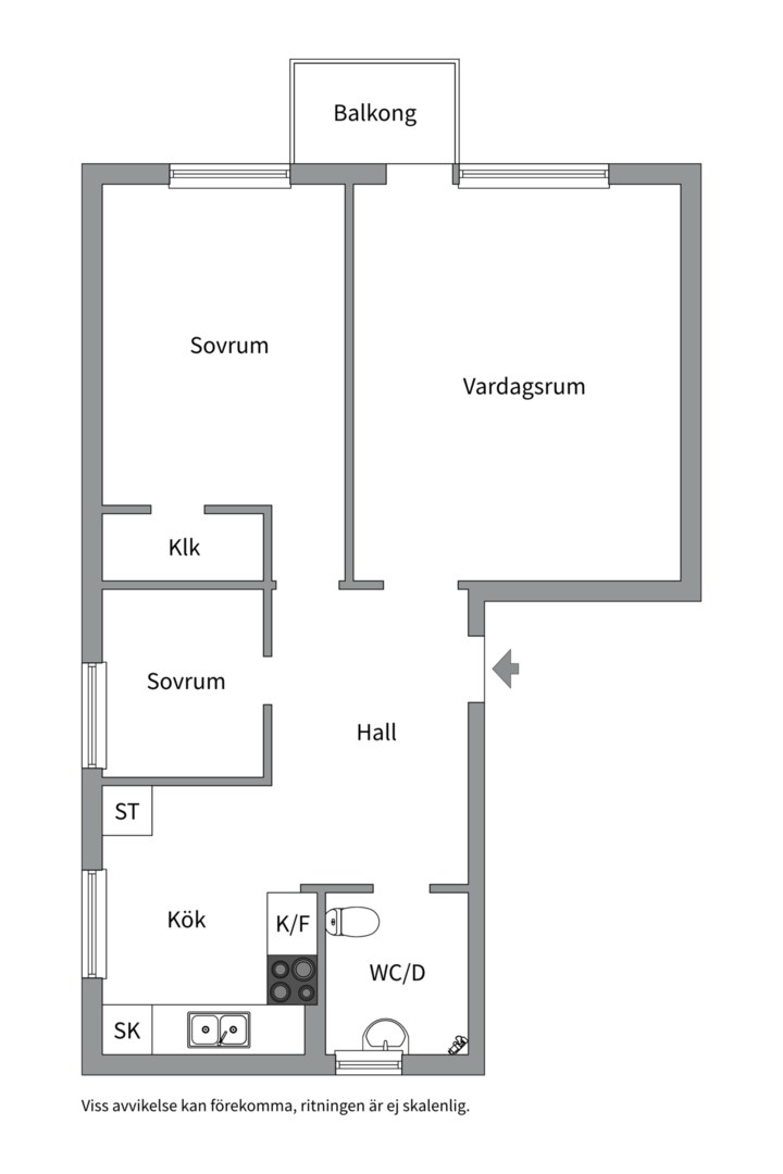 Planlösning från Repslagargatan 15B, Kommande i Svartbäcken, Uppsala