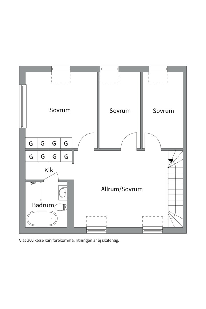 Planlösning från Vångdalskroken 1 A, Såld i Näs-Focksta, Uppsala