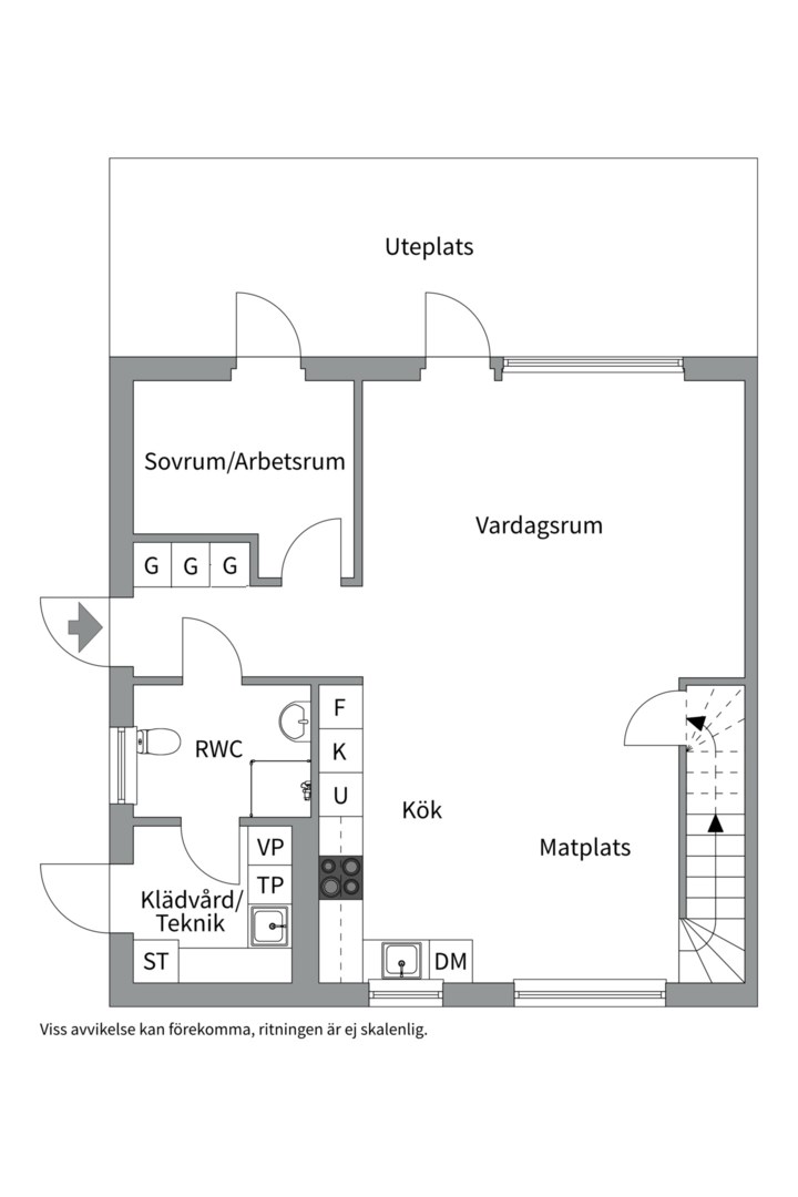 Planlösning från Vångdalskroken 1 A, Såld i Näs-Focksta, Uppsala