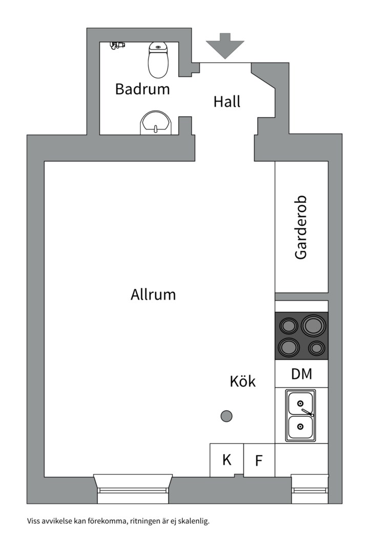 Planlösning från Garvar Lundins gränd 2, 2 tr, Såld i , Stockholm