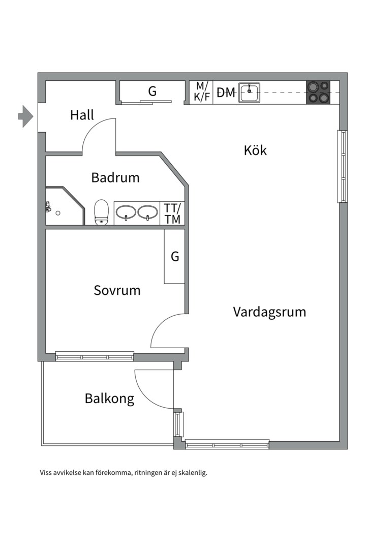 Planlösning från Topeliusgatan 4, Till salu i Nyby, Uppsala