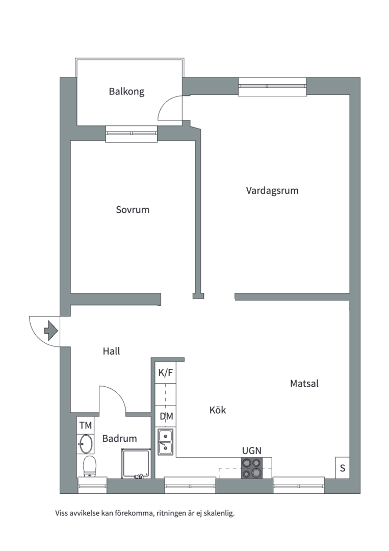 Planlösning från Ugglevägen 27B, Såld i Saltängen, Nacka