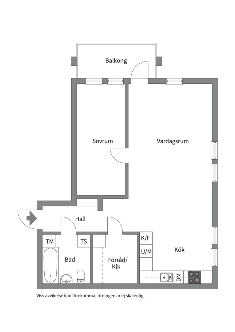 Planlösning från Ornövägen 16, 1 tr, Såld i Västra Orminge, Nacka