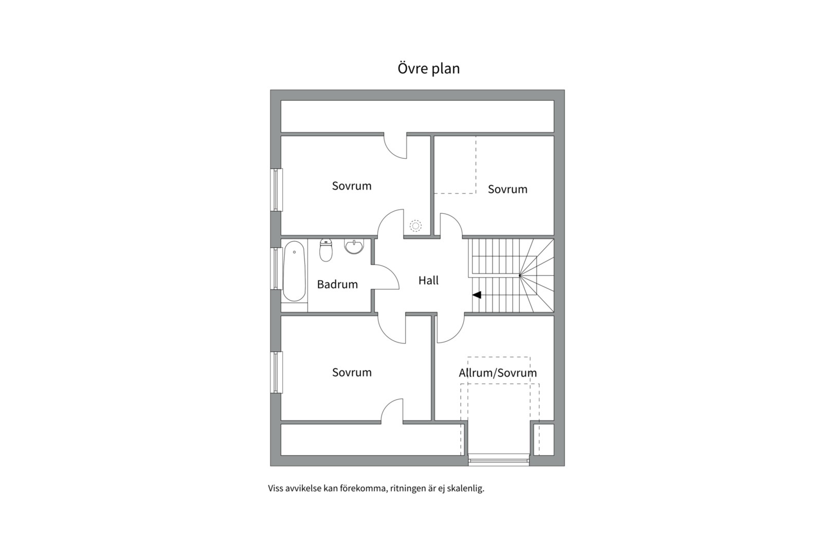 Planlösning från Backstuguvägen 3, Såld i Lindbacken, Uppsala