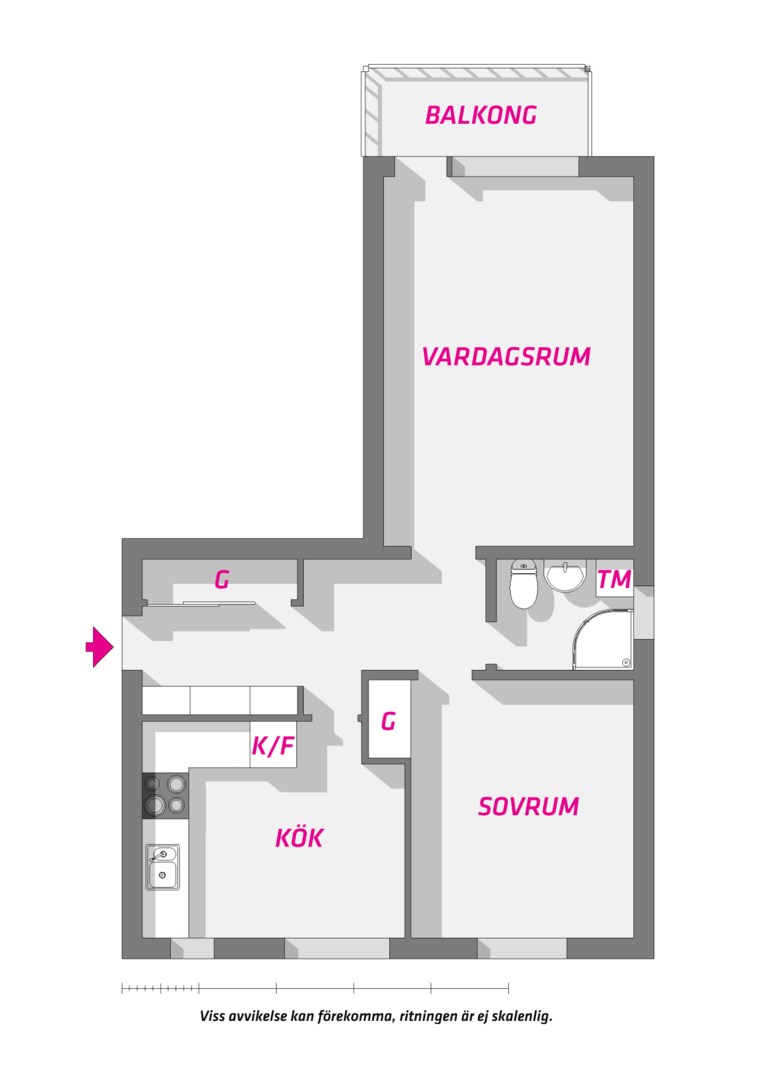 Planlösning från Södervägen 11C, Såld i Knivsta - Centralt, Knivsta