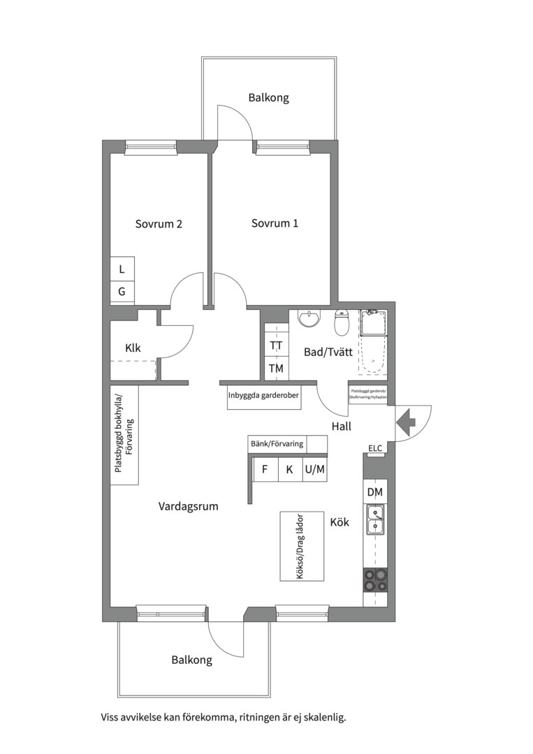 Planlösning från Hedenströms väg 13, 5/5 tr, Såld i Tollare, Nacka