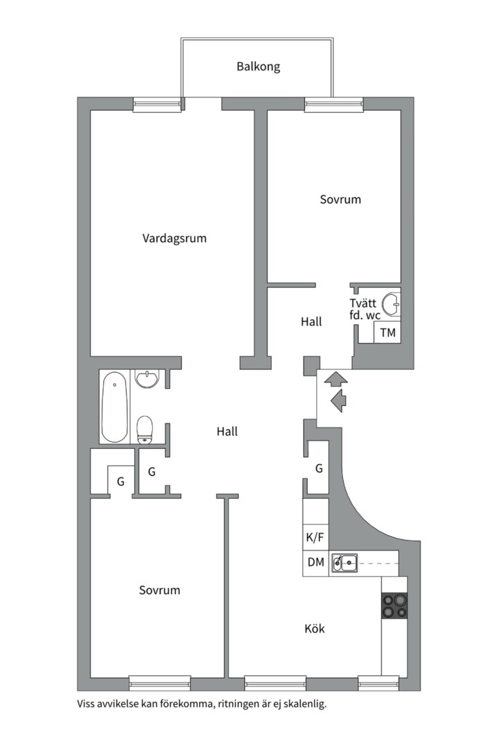 Planlösning från Hjalmar Brantingsgatan 7 A, Såld i Fålhagen, Uppsala