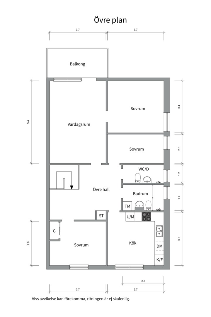 Planlösning från Helsingforsgatan 125, Såld i Ekeby, Uppsala