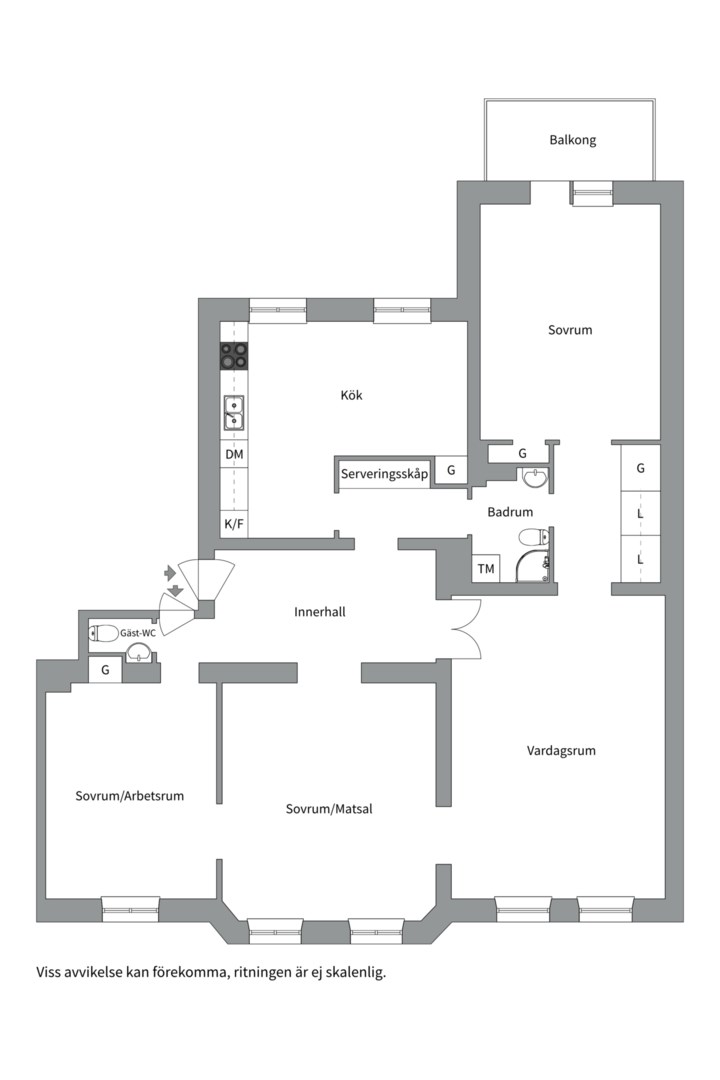 Planlösning från Idungatan 8, 3tr, Såld i Vasastan, Stockholm