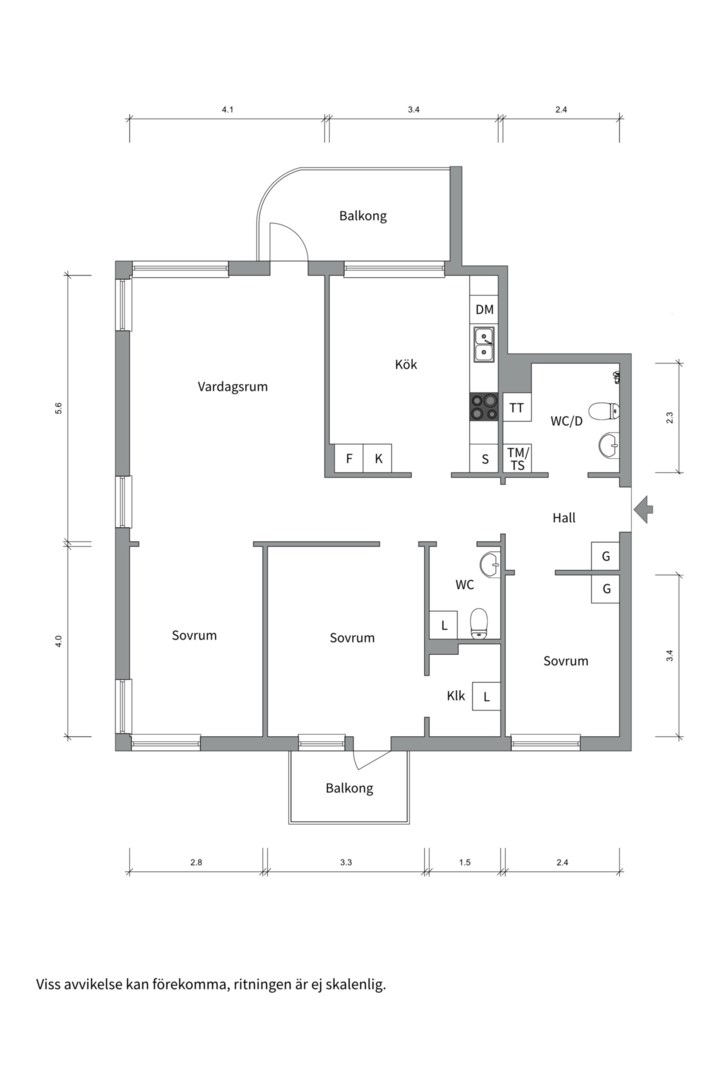 Planlösning från Stålgatan 44, Såld i Slavsta, Uppsala