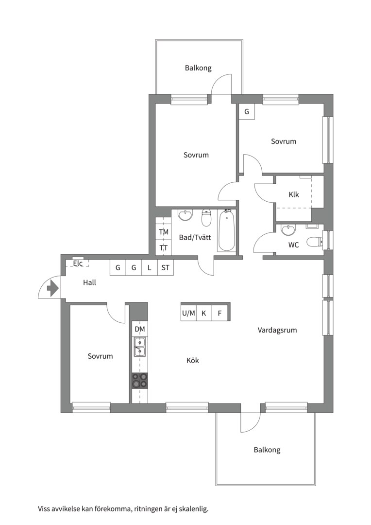 Planlösning från Godtemplarvägen 5, 1 tr, Såld i Tollare, Nacka