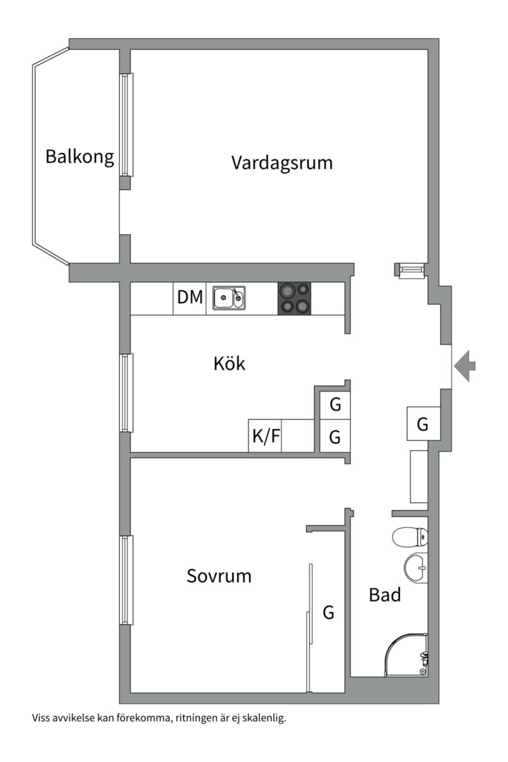 Planlösning från Murargatan 30C, Kommande i Salabacke, Uppsala