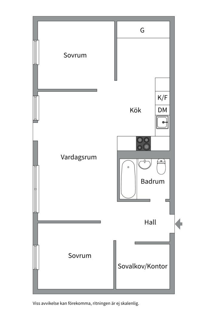 Planlösning från Betsövägen 8, Såld i Västra Orminge, Nacka
