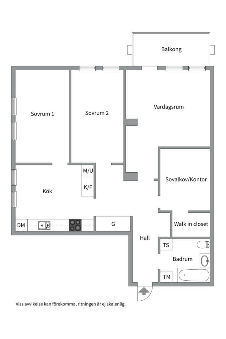 Planlösning från Skarpövägen 7, Såld i Västra Orminge, Nacka
