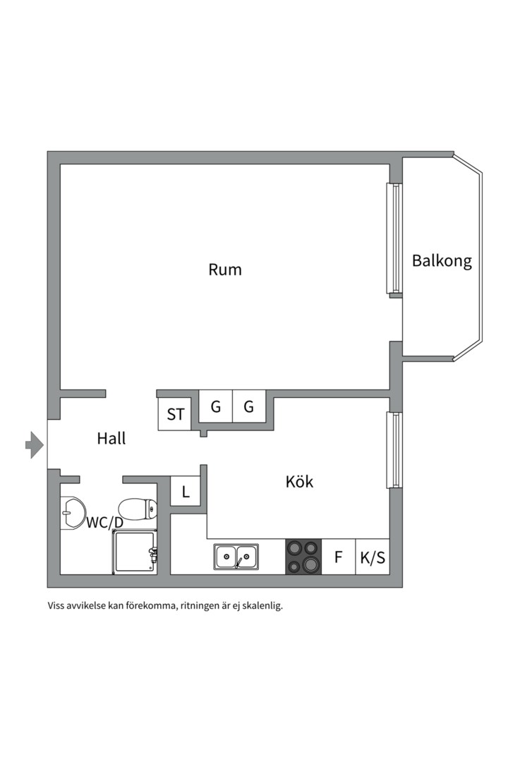 Planlösning från Johannesbäcksgatan 80C, Såld i Salabacke, Uppsala