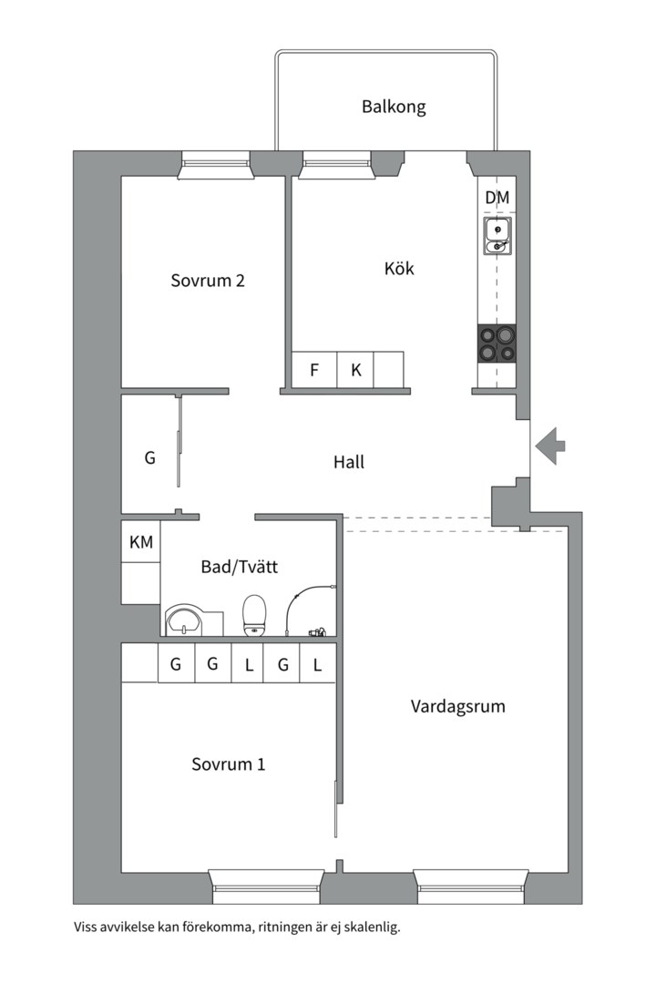 Planlösning från Jumkilsgatan 7 B, Såld i Luthagen, Uppsala