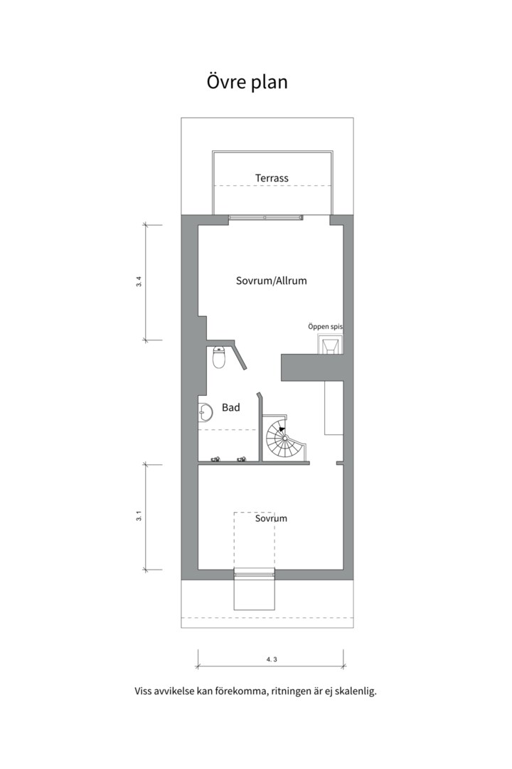 Planlösning från Hantverkargatan 79B, 5tr, Såld i Kungsholmen, Stockholm