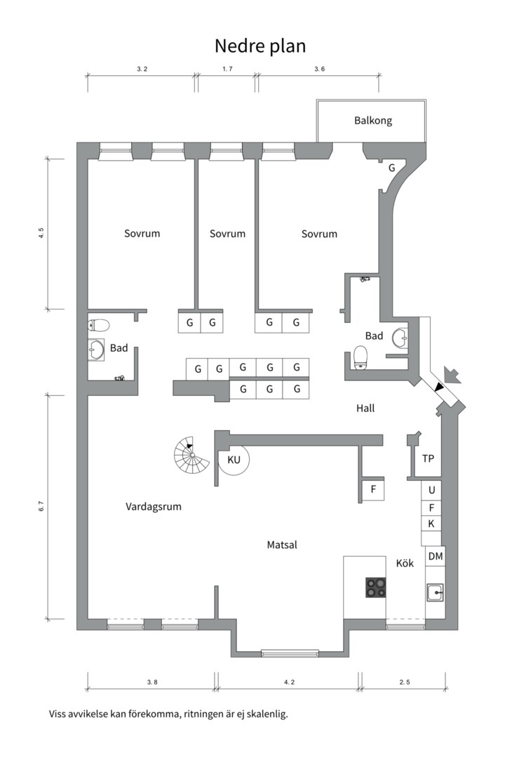 Planlösning från Hantverkargatan 79B, 5tr, Såld i Kungsholmen, Stockholm
