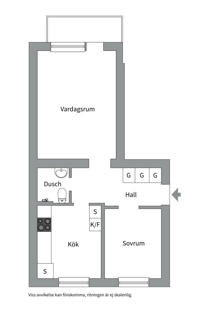 Planlösning från Geijersgatan 44 B, Såld i Luthagen, Uppsala