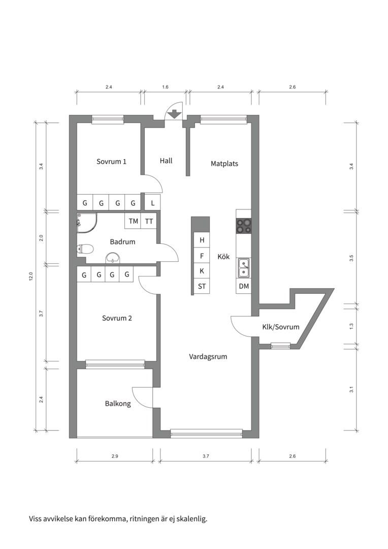 Planlösning från Barnhemsvägen 6, Såld i Skuru, Nacka