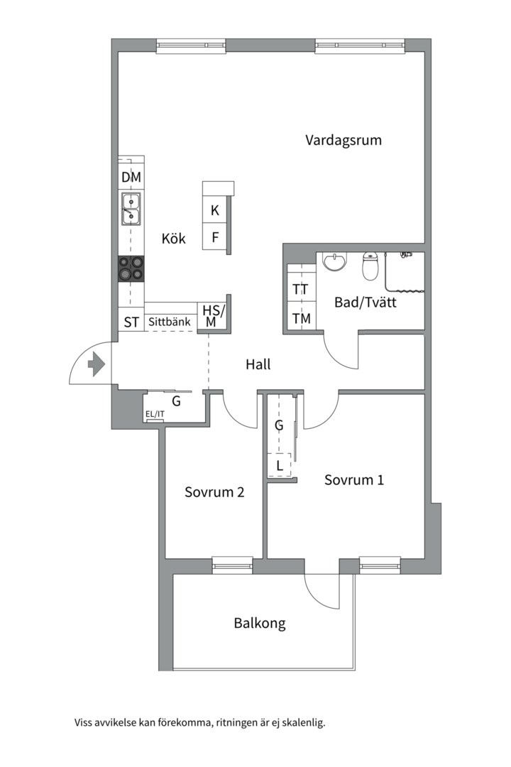 Planlösning från Kungsängsgatan 59 G, Såld i Kungsängen, Uppsala