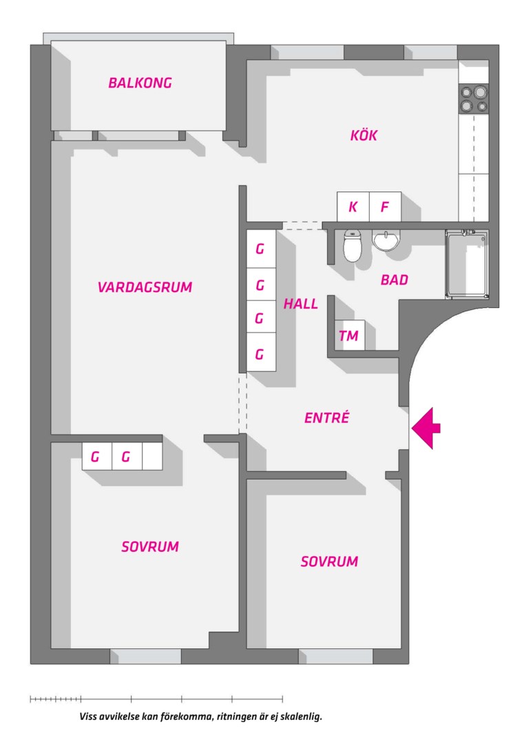 Planlösning från Molngatan 15, Såld i Gränby, Uppsala