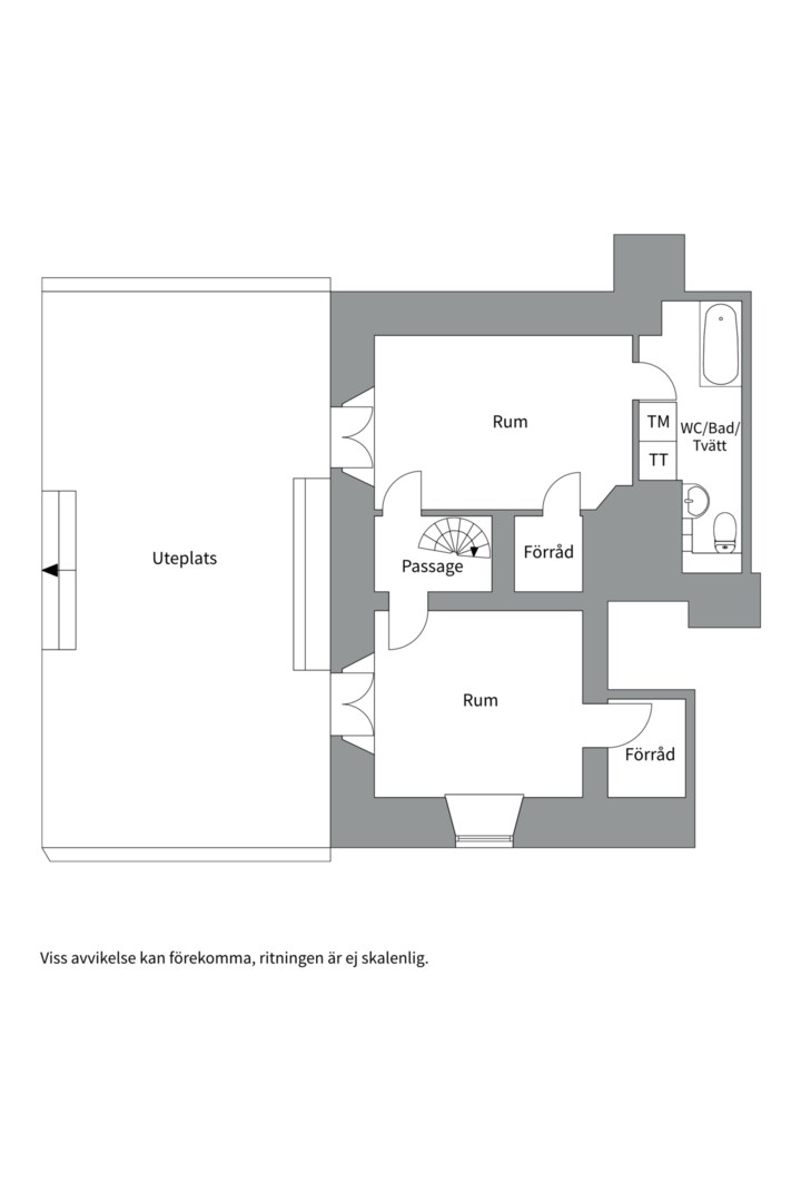 Planlösning från Värmdövägen 217, Såld i Storängen, Nacka