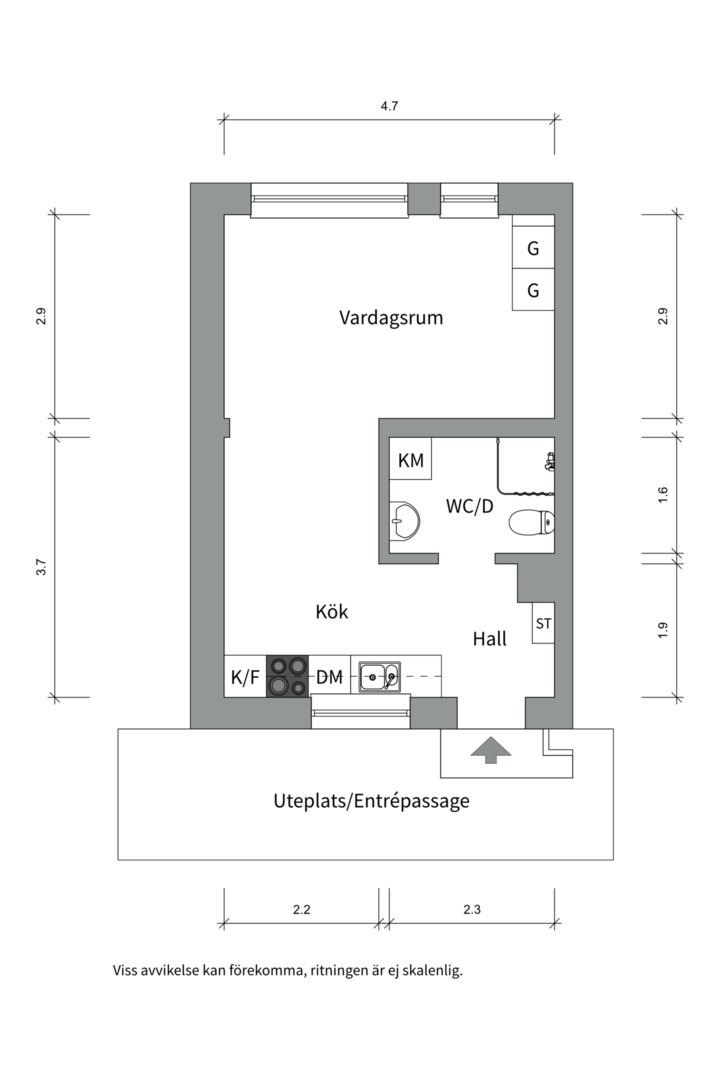 Planlösning från Stabby allé 11R, Såld i Luthagen, Uppsala