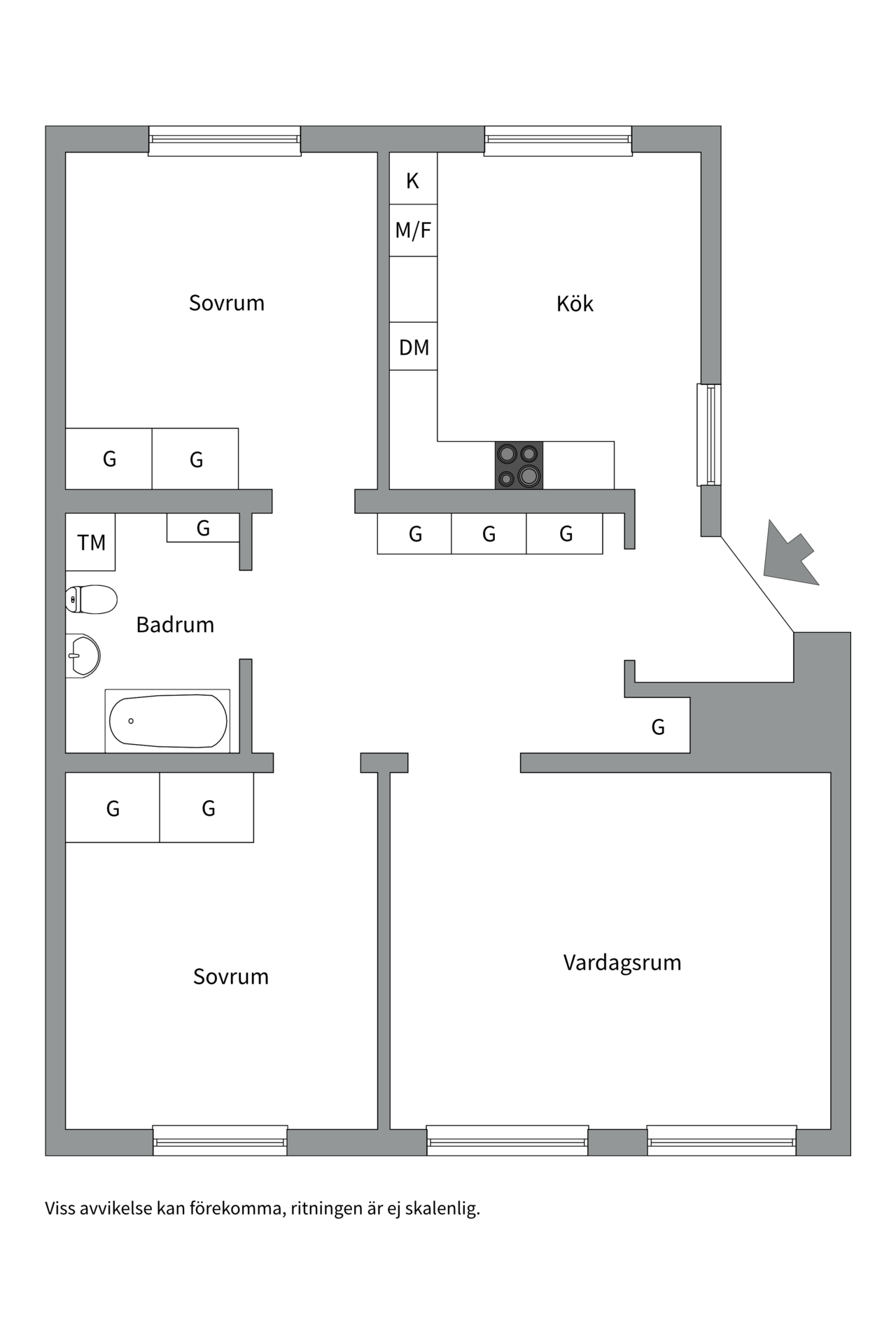 Bostadsbild från Vasagatan 5B, Såld i Luthagen, Uppsala