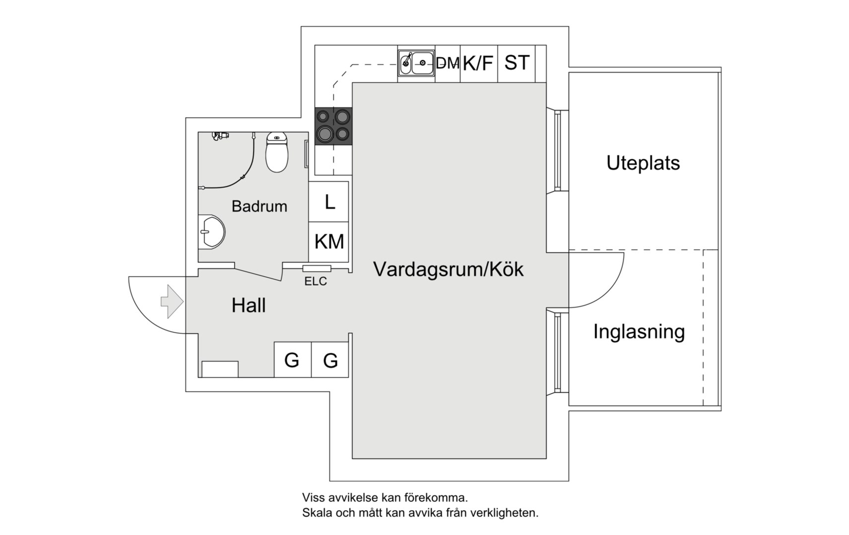 Planlösning från Godtemplarvägen 7, Såld i Tollare, Nacka