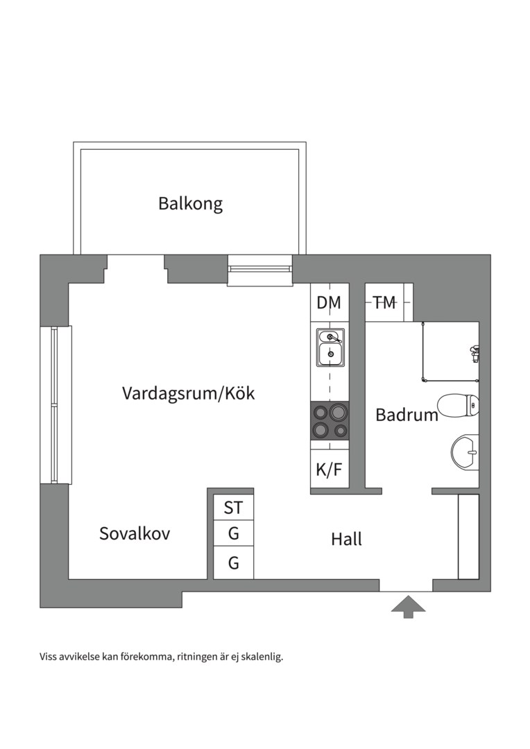 Planlösning från Lokomobilvägen 2G, 5 tr, Såld i Nacka Strand, Nacka