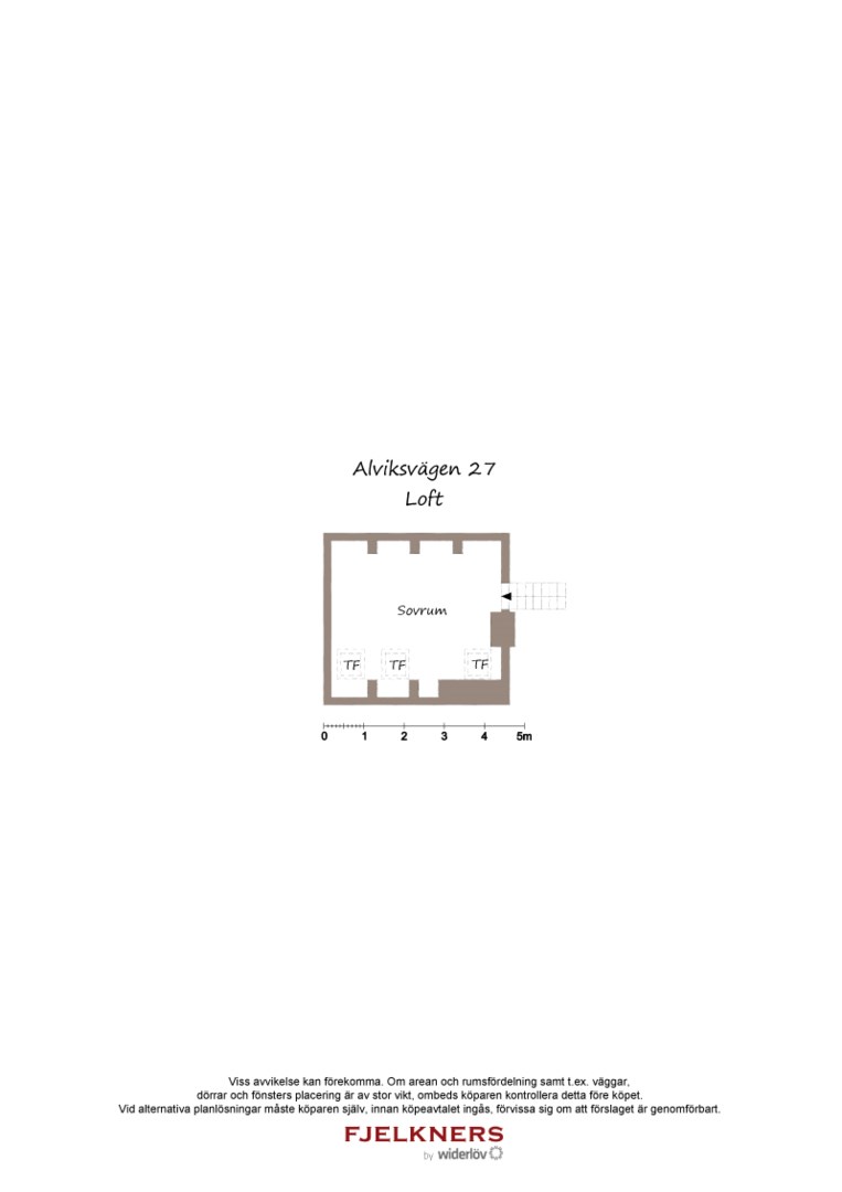 Planlösning från Alviksvägen 27, Såld i Bromma - Äppelviken, Stockholm