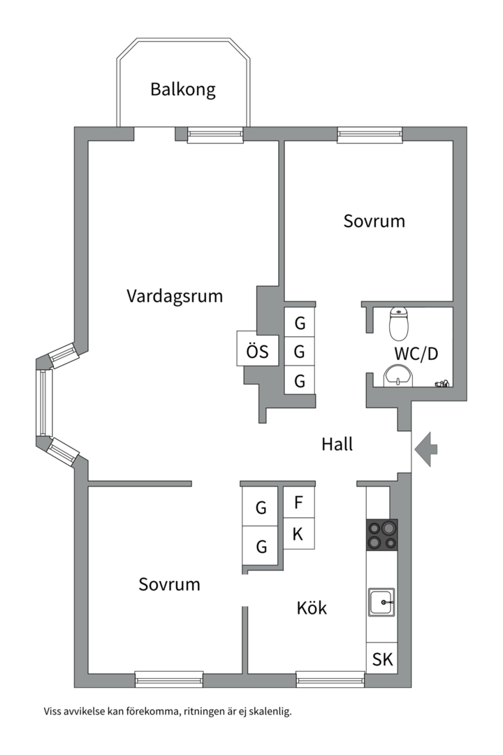 Planlösning från Folkungagatan 10A, Såld i Svartbäcken, Uppsala